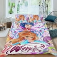 thumbnail image 2 of Club Winx Conjunto de sábanas temático, trío de piezas, cómodo y amigable con la piel, diseño único, regalo de decoración para el hogar para familiares, amigos y fans, 90 cm * 190 cm, 2 of 6