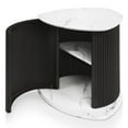 thumbnail image 6 of Furniture of America Talo Fluted Pedestal Triangle Storage End Table, Marble White and Black, 6 of 21