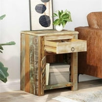 Pemberly Row Vintage Reclaimed Solid Compact Durable Cabinet Wood in Multicolor