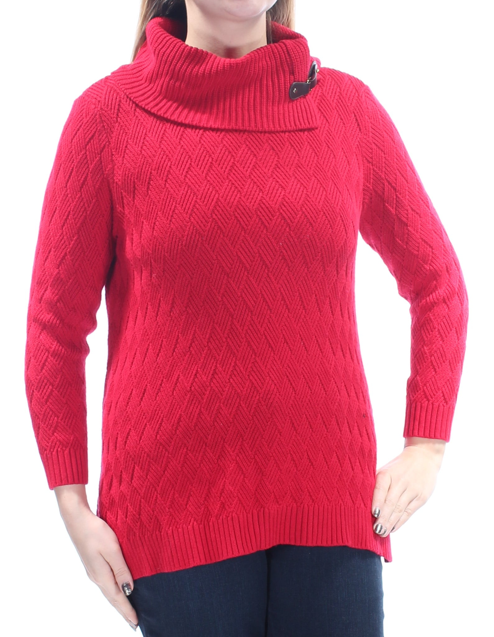 Charter Club - CHARTER CLUB $69 Womens New 1744 Red Turtle Neck 3/4 ...