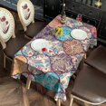 thumbnail image 2 of Multicolor Ethnic Geometric Pattern Rectangle Tablecloth 60"x120",Waterproof Polyester Rectangle Table Cloth, Wipeable Spillproof Polyester Tablecloth for Dining, Camping, Indoor and Outdoor, 2 of 6
