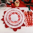 thumbnail image 2 of Christmas Table Decor, Red Round Placemat, 30cm Lace Coffee Table Mat, Durable Polyester Material, Wrinkle Resistant, Water Repellent, Easy Clean, Protective Dining Accessory, 2 of 6