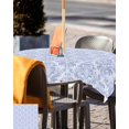 thumbnail image 5 of nqOlkjepod Blue Baroque Outdoor Tablecloth with Umbrella Hole & Zipper, Luxury Middle Century Scroll Flowers Square Table Cover 60x60 Inch, Dining Waterproof Table Cloth Protector for Patio/Party, 5 of 7