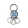 thumbnail image 1 of Llavero de Acero Inoxidable Marruecos Patron de Flor Azul, 1 of 3