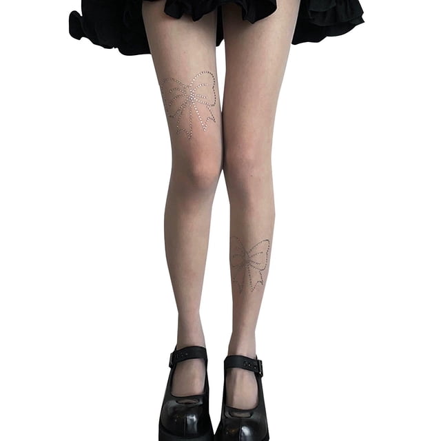 Collants Multicolores pour Femmes et Adolescentes Collants à Paillettes Bas Gothiques en Maille pour Fête