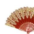 thumbnail image 6 of Folding Fans Chinese Style Handheld Fans Vintage Silk Fabric Holding Fan Foldable for Wedding Dancing Cosplay Party Wall Decoration, 6 of 6