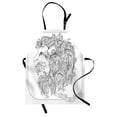 thumbnail image 1 of Zodiac Apron Visage of Zodiac Sign Leo with Flowers on Hair the King of Forest Horoscope Theme, Unisex Kitchen Bib Apron with Adjustable Neck for Cooking Baking Gardening, Black White, by Ambesonne, 1 of 3