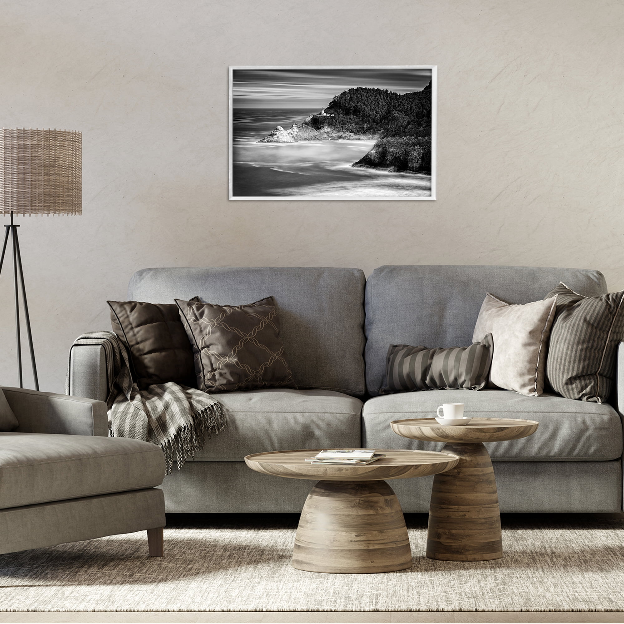 Stupell Industries Perched Above The Pacific White Framed Giclee Art, design by Rick Berk