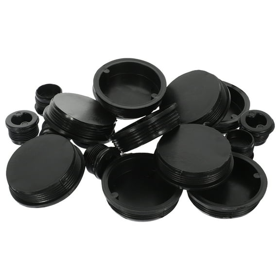 Greenadscape 20Pcs Black Plastic Bung Caps for Gallon Drum Caps and Bucket Bung 10 Large 10 Small