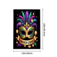 thumbnail image 4 of Amhnf Mardi Gras Mask Garden Flag With Colorful Feathers And Gold Accents For Home Outdoor Garden Yard Decor 12x18 inch, 4 of 5