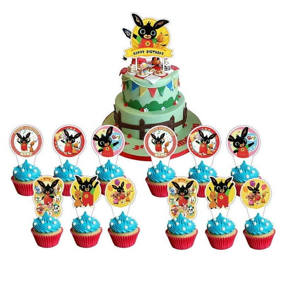 Bing bunny Cake Topper CupcakeS Set Birthday Party Supplies Decoration Decor Kit