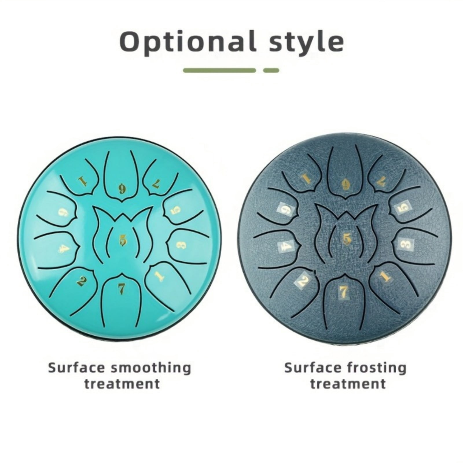 Charefin Steel Tongue Drum 6in 11-Note D Major Ethereal Outdoor Rain Drum Healing Percussion Instrument with Storage Bag, Drumsticks, Music Book, Closing Ceremony Meditation Yoga Gift