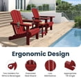 thumbnail image 6 of JUSTLET Folding Adirondack Chair, All-Weather Fire Pit Chairs, HDPE Adirondack Chairs with 2 Cup Holder, Outdoor Lawn Chair for Patio Garden, Dark Red, 6 of 10