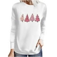 thumbnail image 2 of VgaVtl Cotton Tshirts Shirts for Women Christmas Long Sleeve Womens Tops Plus Size Holiday Layering Christmas Tree Tops,White S, 2 of 5