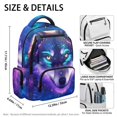 thumbnail image 5 of Chririnla Galaxy Wolf Print Kawaii School Backpack with Adjustable Shoulder Straps Pockets Toddler Bookbag, Water Resistant 17 Inch Backpack for Girls for Travel Back to School, 5 of 10