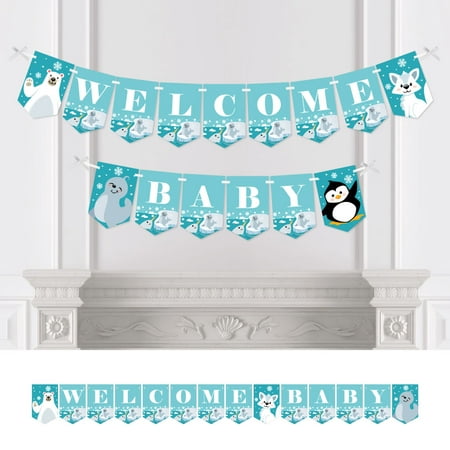 Arctic Polar Animals - Winter Baby Shower Bunting Banner - Party Decorations - Welcome (Best Baby Winter Bunting)