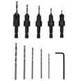 thumbnail image 4 of ANGGREK Ensemble de Perceuse pour Évier, 11 Pcs Ensemble de Perceuse pour Évier Outils de Menuiserie Changement Rapide Chamfer Outils de Forage Réglables, Outils de Menuiserie, 4 of 8
