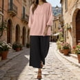 thumbnail image 4 of Linen Sets For Women 2 Piece，Conjunto De Lino Para Mujer Embroidered Top And Capri Pants Beach Vacation Clothes Cotton Two Piece Sets Boho Linen Outfits Women 2 Piece Linen Lounge Sets, 4 of 8