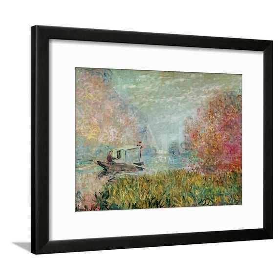 The Boat Studio on the Seine, 1875, Scenic Framed Art Print Wall Art by Claude Monet Sold by Art.Com