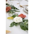 thumbnail image 4 of Flores artificiales de Floroom, 25 unidades, rosas falsas de espuma de marfil de aspecto real con tallos para ramos de boda, centros de mesa de despedida de soltera blanca, arreglos, mesas de fiesta, decoraciones Zhivalor  CZBG-SY53-7, 4 of 7