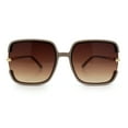 thumbnail image 5 of Womens Oversized Rectangle Floral Chain Arm Designer Fashion Sunglasses Beige - Brown, 5 of 7