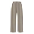 thumbnail image 5 of Outfmvch Women's Straight Leg Striped Pants Pull On Pants Pinstripe Long Palazzo Trousers Linen Clothing for Women Striped Linen Pants Women Comfy Drawstring Capri Beach Palazzo Pants Brown 1 S-3XL, 5 of 5