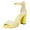 Yellow, variant on FSJ Women Elegant D’-orsay Chunky High Heel Open Round Toe Sandals Comfort Ankle Strap Buckle Shoes with Pearl Decor Soft Color for Lady Size 8 White