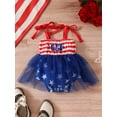 thumbnail image 2 of Okbabeha 4th of July Baby Girl Outfits Toddler Fourth of July Romper Dress American Flag Strap Tulle Bodysuit Tutu Dress Summer Independence Day Clothes, 2 of 8