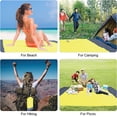 thumbnail image 5 of 4pcs Extra Large Outdoor Camping Checkered Beach Mat, Waterproof Sandproof Foldable Picnic Blanket with Convenient Storage Pockets, Portable Mat for Travel Park Beach Backyard Camping, Yellow, 5 of 6