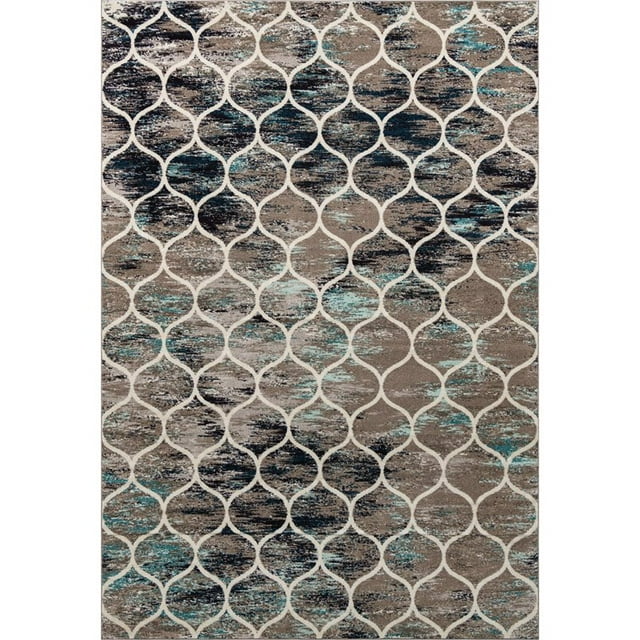 Unique Loom Tapis Géométrique en Treillis de Treillis 10' x 14' Rectangle Multi/bleu