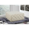 thumbnail image 2 of Maklaine Modern Button Tufted Cream Velvet Ottoman and Bench, 2 of 4