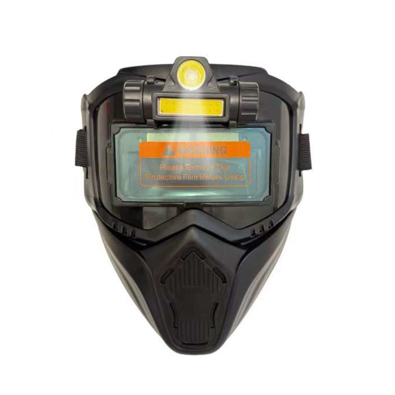 JISADER Auto Darkening Welding Face Cover Breathable Removable with Lights Face Hood