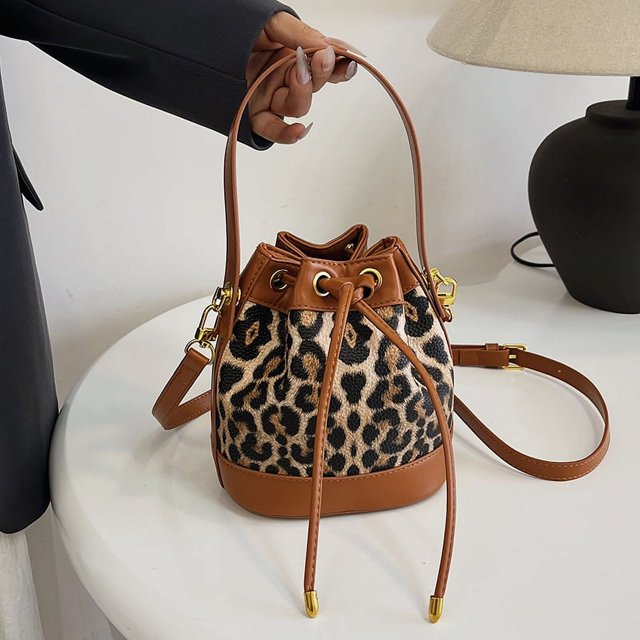 Bolso La Cuerpo Cruzado Hombro para Mujeres Leopardo Cuero PU Correa Ajustable Viajar Por