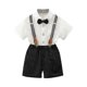 thumbnail image 1 of Odeerbi Chicos 4 Piezas Caballero Traje Formal Preppy Vestido de Manga Corta Camisa de Vestido + Traje Pantalones Cortos + Colgantes + Corbata Colegial Conjunto de Uniforme, 1 of 9