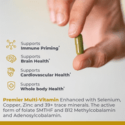 Premier Research Labs Multi-Vitamin - Supports Immune Priming, Brain, Cardiovascular & Whole Body - Multivitamin with Prebiotics & Postbiotics - Gluten & Soy Free - 120 Plant-Source Capsules