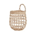thumbnail image 3 of Hand Woven Storage Basket for Kitchen, Vintage Wall Hanging Organizer, Easter Decor, Ginger Garlic Holder Bin, Small Decorative Flower Basket and Kitchen Hanging Caddy, 5.5*9.4in, Beige, 3 of 6