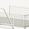 thumbnail image 5 of Twin Sized Loft Metal Bed with Charging Station, Stylish Loft Bed Frame with Desk and LED lighting, Heavy Duty Bedframe with Storage Shelves and Safety Guard for Bedroom and Dormitory, White, 5 of 8