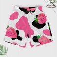 thumbnail image 2 of Sunyuer Men's Swim Trunks with Compression Liner 2-in-1 Drawstring Swimming Shorts Quick Dry Beach Board Shorts with Pockets, Cow Print Strawberries, L, 2 of 8