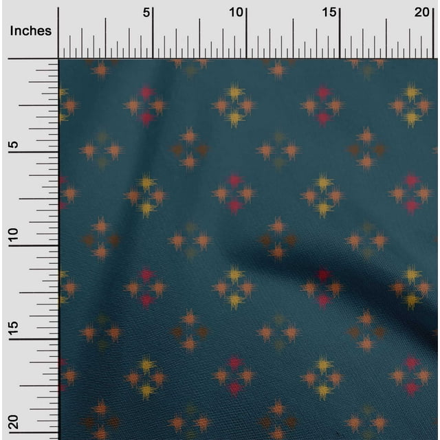oneOone Polyester Lycra Fabric Geometric Line Ikat Print Sewing Fabric BTY 56 Inch Wide