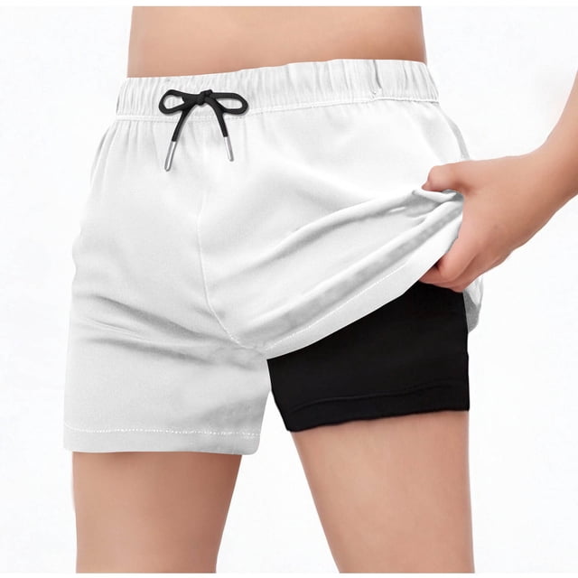Cowsor Boy's Swim Trunks Board Shorts Quick Dry Mens Swimming Trunks with Compression Liner