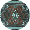 thumbnail image 1 of Ahgly Company Indoor Round Persian Light Blue Traditional Area Rugs, 4' Round, 1 of 4