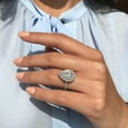 thumbnail image 6 of solitaire jewels 1.35CT Pear Moissanite Double Halo Engagement Ring For Women, 10K White Gold, 6 of 8