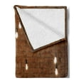 thumbnail image 2 of Brick Wall Soft Flannel Fleece Blanket, Performance Center Interior with a Brown Brick Wall Entertainment, Cozy Plush for Indoor and Outdoor Use, 60" x 80", Brown Black Pale Yellow, by Ambesonne, 2 of 5
