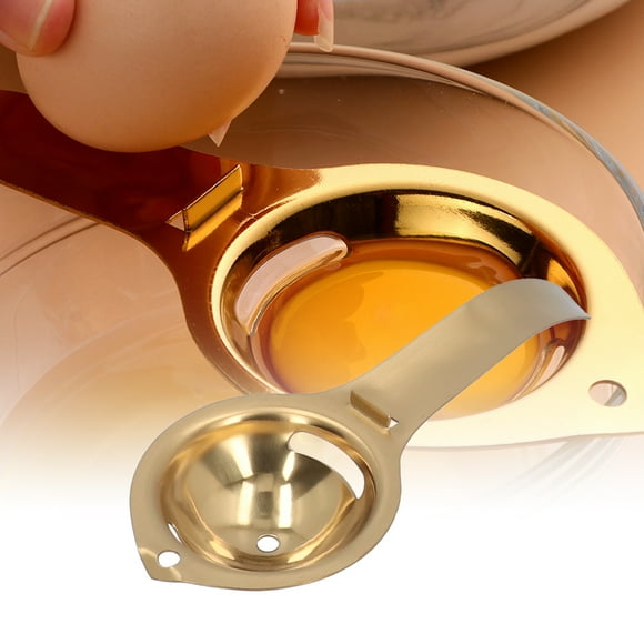 Egg Yolk White Separator, Stainless Steel With Long Handle, Quick 3 Second Separation, Fits Different Size Bowls Cups, Egg Knocker Function For Baking, Cake Making And