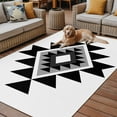thumbnail image 2 of Fsddascl Black Gray Boho Outdoor Rug for Patio/Deck/Porch, Non-Slip Large Area Rug 4 x 6 Ft, Modern Abstract Geometric Lattice Indoor Outdoor Rugs Washable Area Rugs, Reversible Camping Rug Carpet, 2 of 5