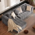 thumbnail image 4 of Modular Sectional Sofa with Ottoman, 110" Tufted Cloud Couch, No Assembly Required, Modern L-Shaped Sofa with 5 Pillows, Comfy Upholstered Couches for Living Room, Apartment, 4 of 6