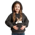 thumbnail image 2 of Boys Girls Sweatshirt with Dog Pouch Fuzzy Pet Sling Hoodie Long Sleeve Dog Pocket Hoodie Fall Clothes 5-6 Years, 2 of 6
