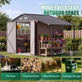thumbnail image 4 of Clouddwell Metal Storage Shed with Hardtop Pergola 10x6 ft 2-in-1,57 Sq. Ft Outdoor Tool Shed for Backyard, 4 of 8