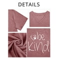 thumbnail image 2 of XCHQRTI Be Kind Womens Shirt Plus Size Graphic Tees Short Sleeve V Neck Summer Casual T Shirt, 2 of 8