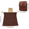 thumbnail image 2 of Leather Waxed Canvas Pouch,Outdoor Foraging Bag with drawstring(Collapsible), Belt Bag for rock collecting,picking up shells,mushroom hunting,fruit,vegetables harvesting bag, 2 of 7